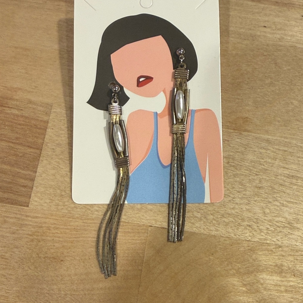 Vintage Gold and Silver Tassel Earrings